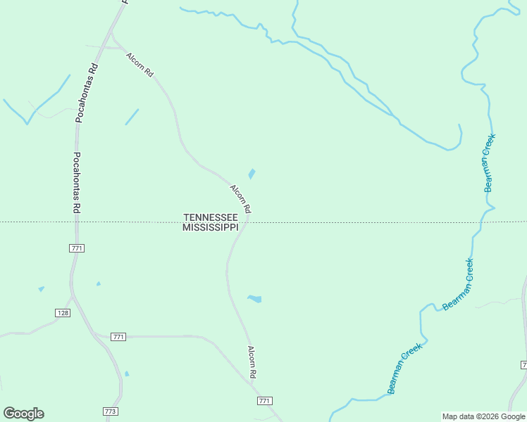 map of restaurants, bars, coffee shops, grocery stores, and more near 815 Alcorn Road in Pocahontas