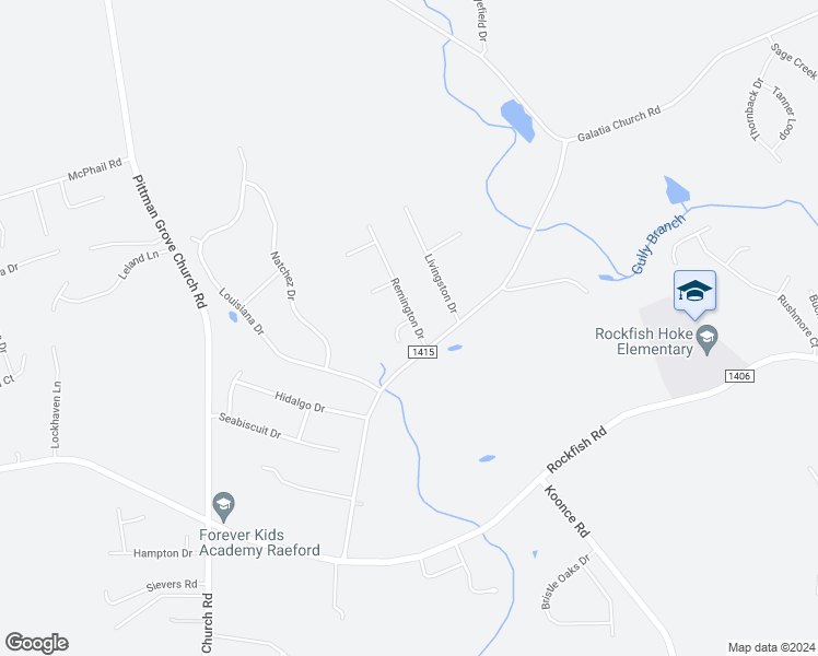 map of restaurants, bars, coffee shops, grocery stores, and more near 103 Kingsberry Court in Raeford