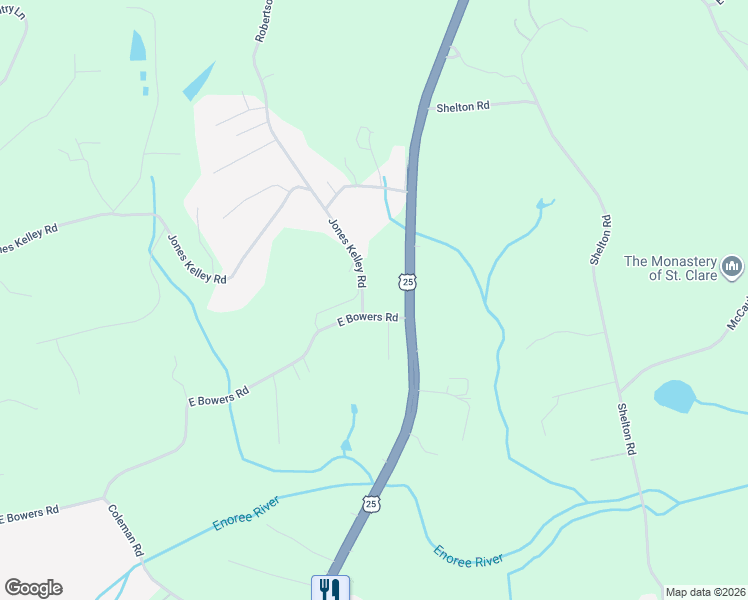map of restaurants, bars, coffee shops, grocery stores, and more near 29 Jones Kelley Road in Travelers Rest