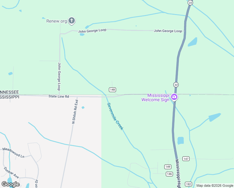 map of restaurants, bars, coffee shops, grocery stores, and more near 242 State Line Road in Corinth