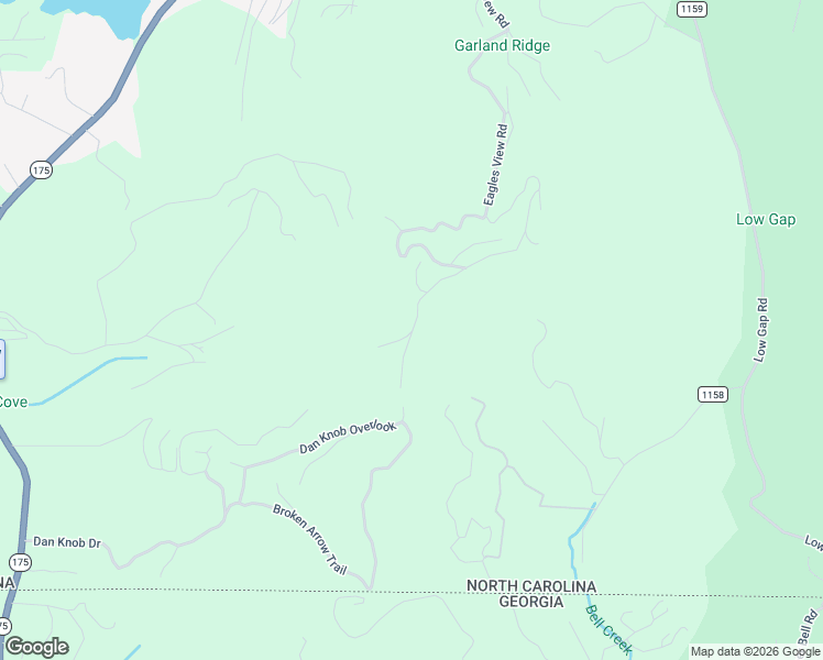 map of restaurants, bars, coffee shops, grocery stores, and more near 54 Eagles View Hollow in Hayesville