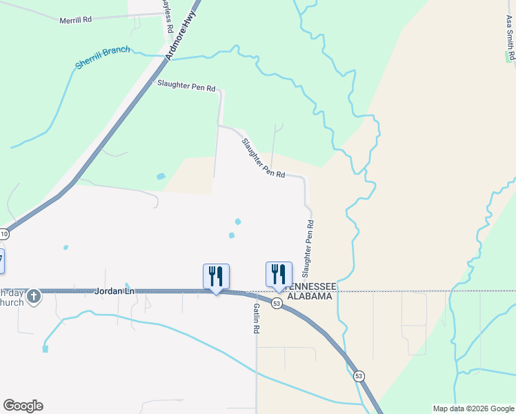 map of restaurants, bars, coffee shops, grocery stores, and more near 81 Slaughter Pen Road in Ardmore