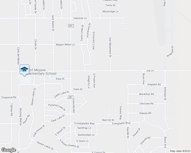 map of restaurants, bars, coffee shops, grocery stores, and more near 5526 South Praise Avenue in Fort Mohave