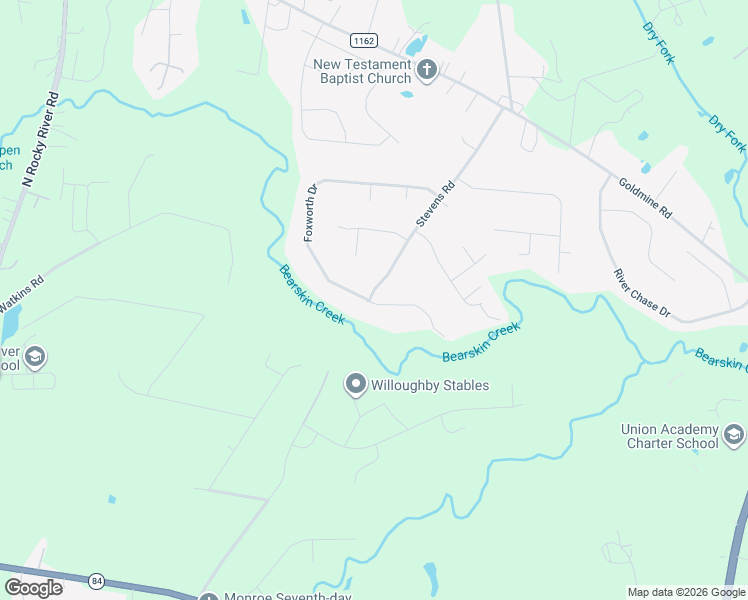 map of restaurants, bars, coffee shops, grocery stores, and more near 900 Stevens Road in Monroe