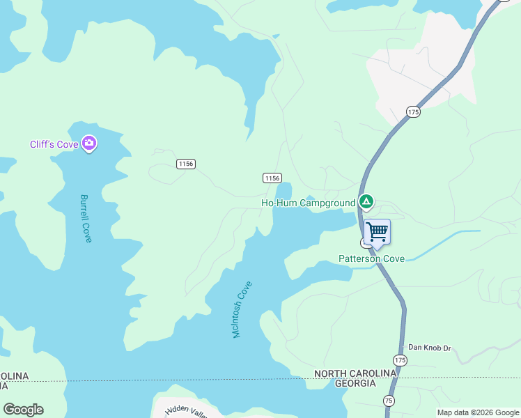 map of restaurants, bars, coffee shops, grocery stores, and more near 796 McIntosh Circle in Hayesville