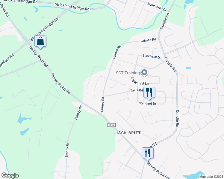 map of restaurants, bars, coffee shops, grocery stores, and more near 3421 Whispering Meadow Lane in Fayetteville