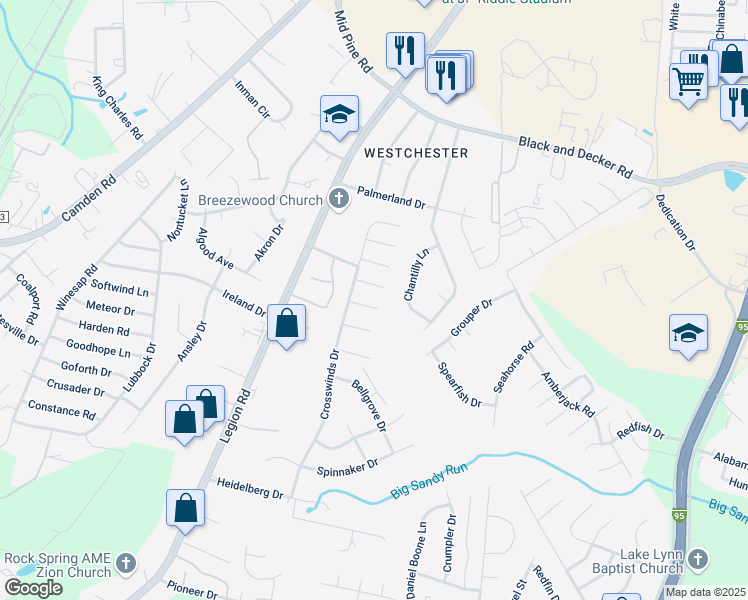 map of restaurants, bars, coffee shops, grocery stores, and more near 814 Encounter Place in Hope Mills