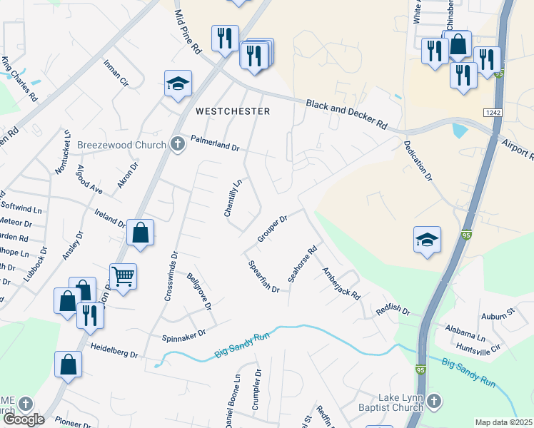 map of restaurants, bars, coffee shops, grocery stores, and more near 3353 Vardaman Avenue in Hope Mills