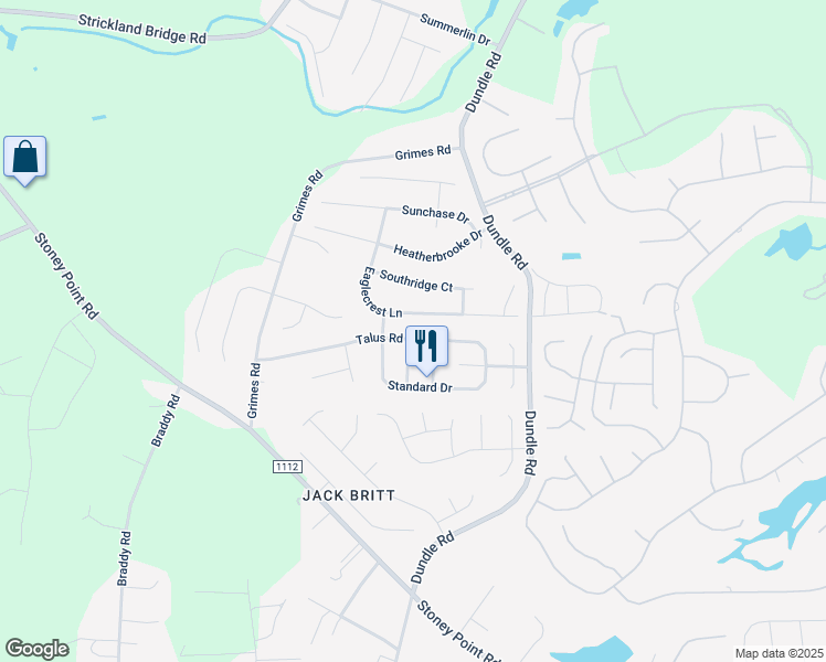 map of restaurants, bars, coffee shops, grocery stores, and more near 3612 Talus Road in Fayetteville