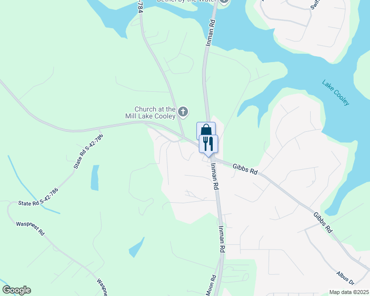 map of restaurants, bars, coffee shops, grocery stores, and more near 202 Jessica Mines Way in Wellford