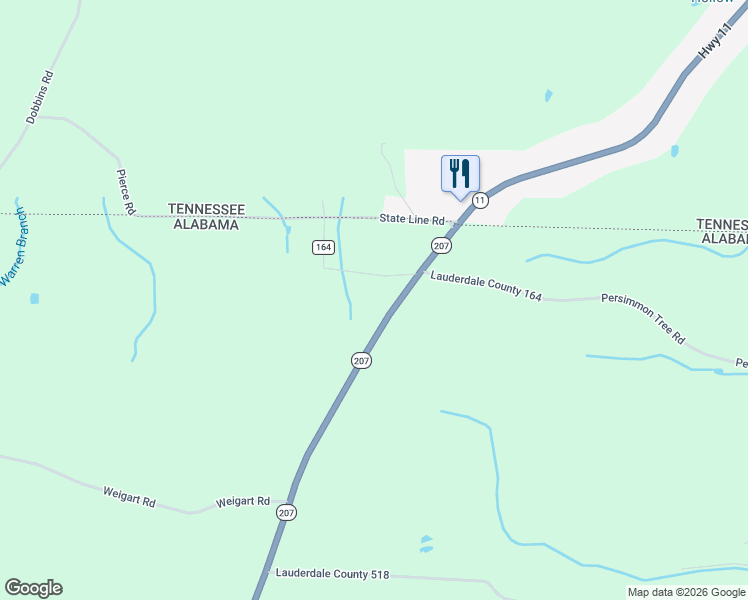 map of restaurants, bars, coffee shops, grocery stores, and more near 13801 Alabama 207 in Anderson
