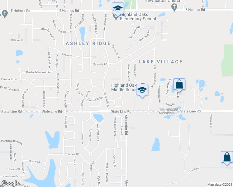 map of restaurants, bars, coffee shops, grocery stores, and more near 7463 Hunter Trail Cove in Memphis
