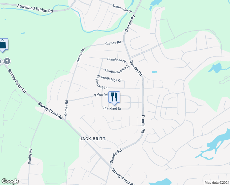 map of restaurants, bars, coffee shops, grocery stores, and more near 3604 Talus Road in Fayetteville