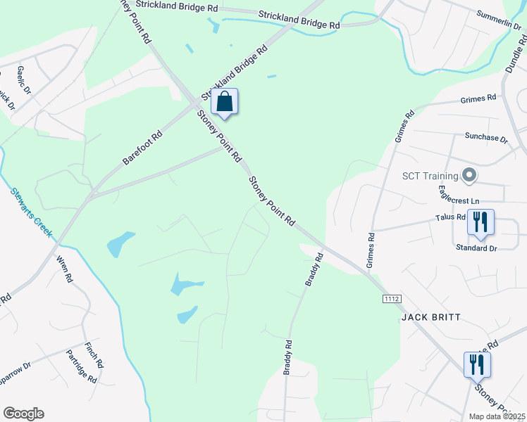 map of restaurants, bars, coffee shops, grocery stores, and more near 3305 Burberry Drive in Fayetteville
