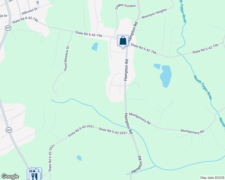 map of restaurants, bars, coffee shops, grocery stores, and more near 611 S Hampton Meadows Dr in Lyman