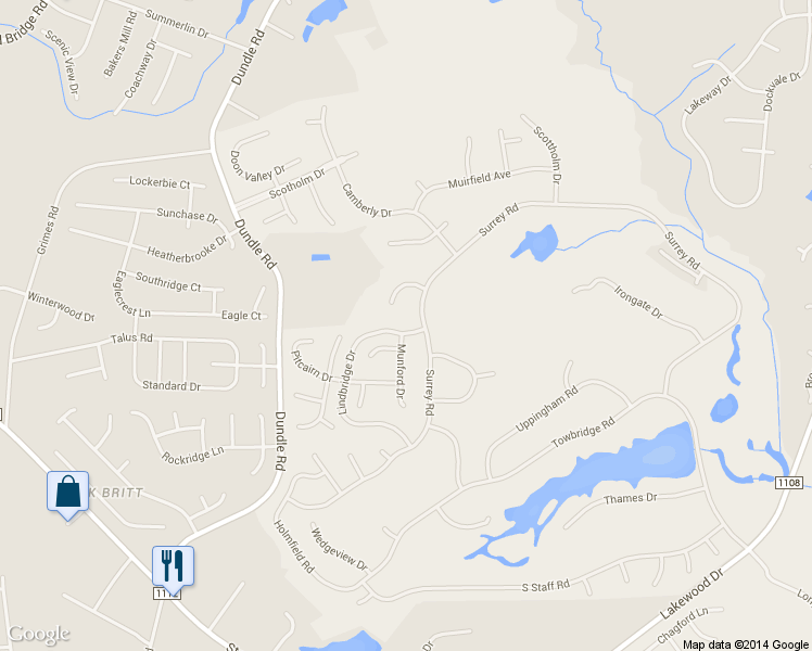 map of restaurants, bars, coffee shops, grocery stores, and more near 2904 Lindbridge Drive in Fayetteville