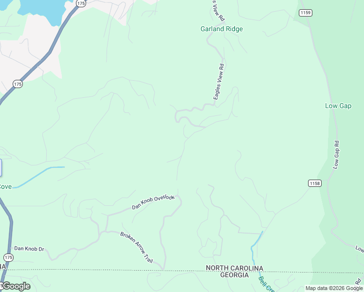 map of restaurants, bars, coffee shops, grocery stores, and more near 54 Eagles View Hollow in Hayesville
