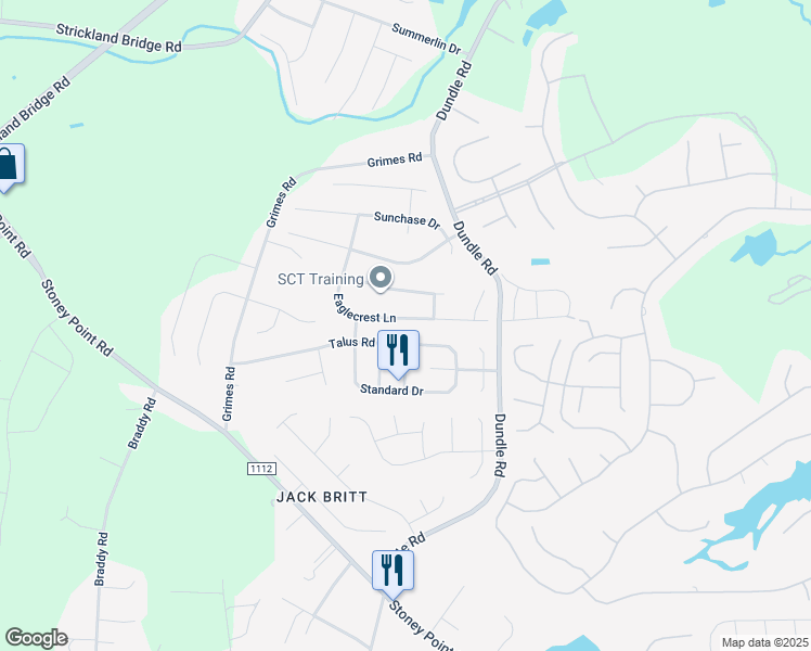 map of restaurants, bars, coffee shops, grocery stores, and more near 3028 Eaglecrest Lane in Fayetteville