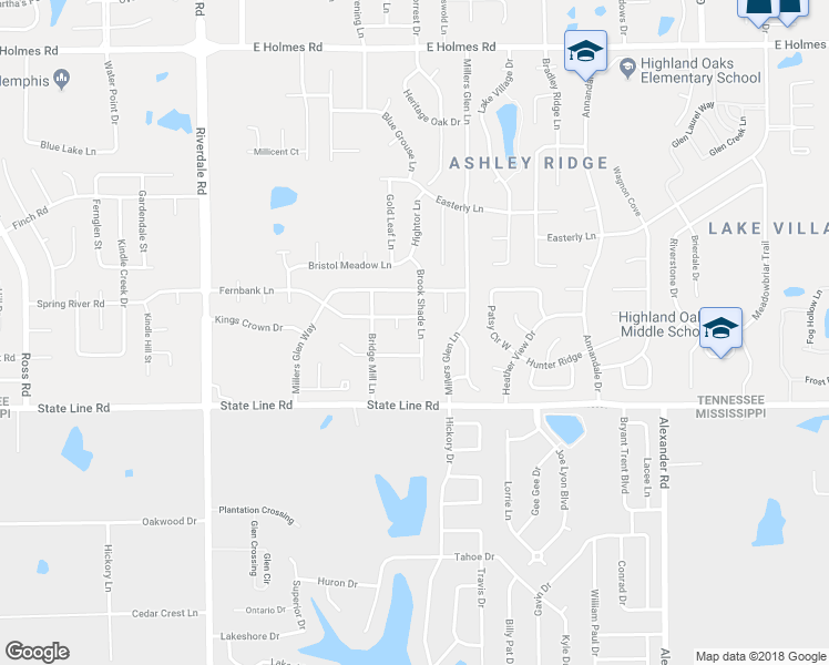 map of restaurants, bars, coffee shops, grocery stores, and more near 5545 Brook Shade Lane in Memphis