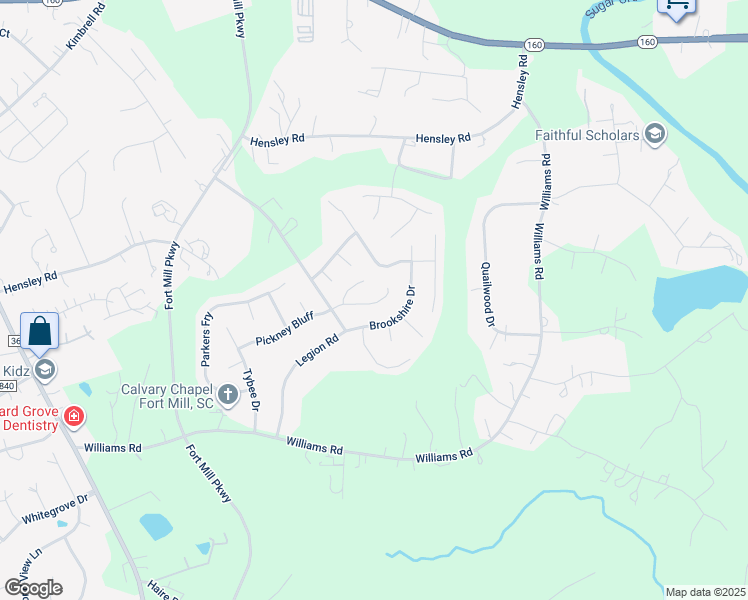 map of restaurants, bars, coffee shops, grocery stores, and more near 317 Tylers Way in Fort Mill