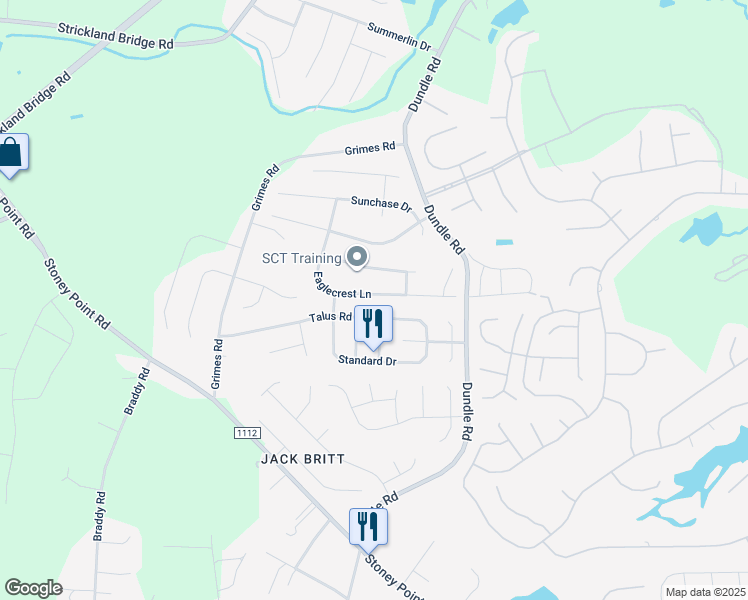 map of restaurants, bars, coffee shops, grocery stores, and more near 3024 Eaglecrest Lane in Fayetteville