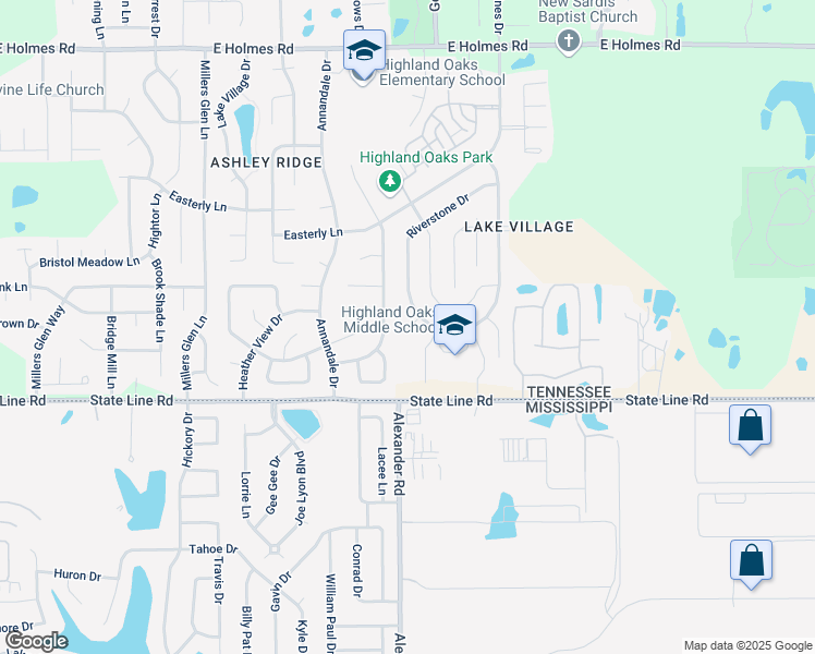 map of restaurants, bars, coffee shops, grocery stores, and more near 5519 Riverstone Drive in Memphis