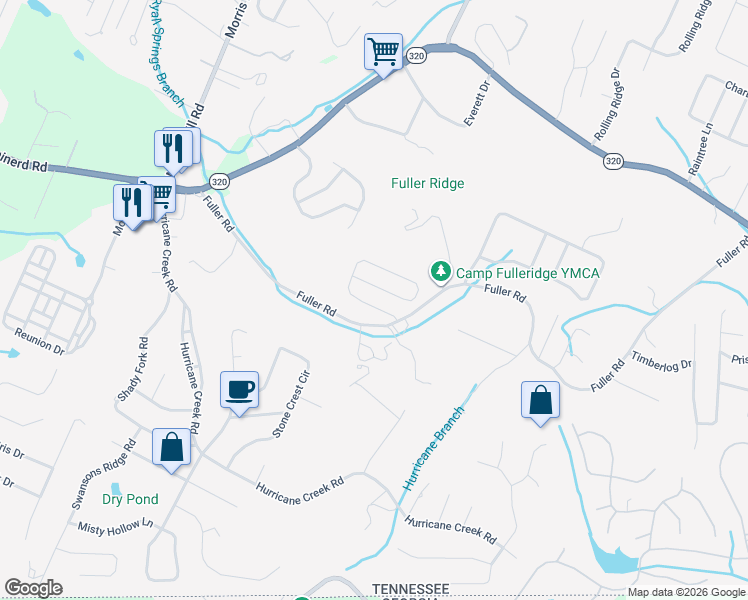 map of restaurants, bars, coffee shops, grocery stores, and more near 674 Fuller Glen Circle in Chattanooga