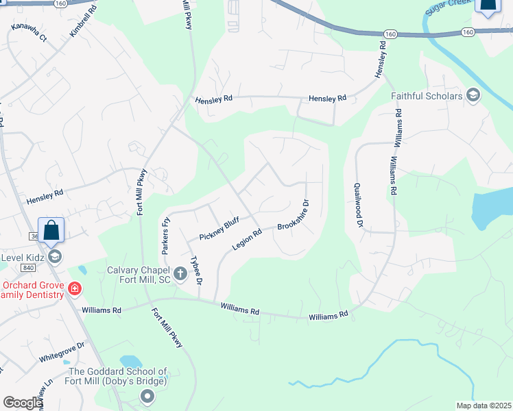 map of restaurants, bars, coffee shops, grocery stores, and more near 507 Jacobs Ridge in Fort Mill