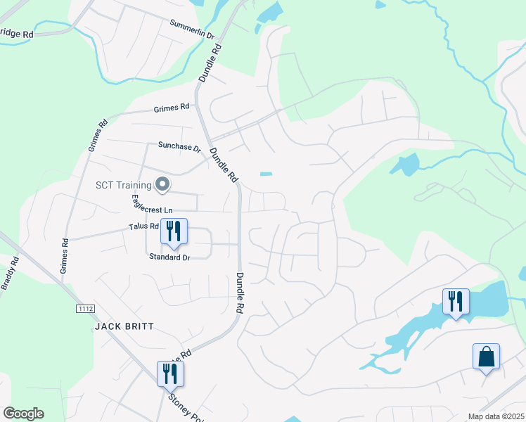 map of restaurants, bars, coffee shops, grocery stores, and more near 3335 Hopekirk Drive in Fayetteville
