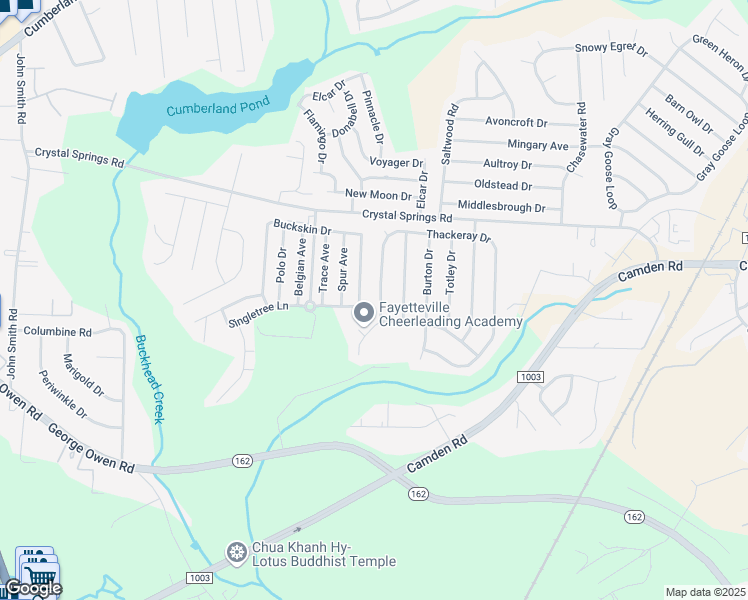 map of restaurants, bars, coffee shops, grocery stores, and more near 5620 Thackeray Drive in Fayetteville