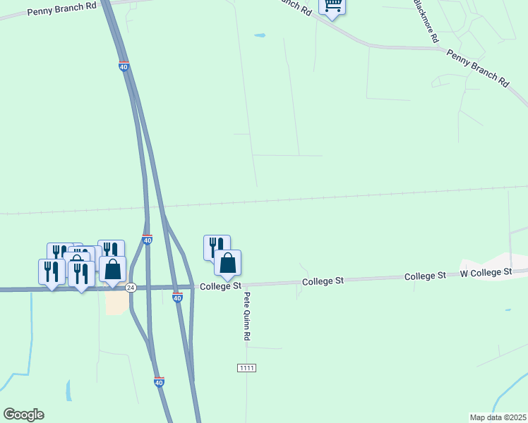 map of restaurants, bars, coffee shops, grocery stores, and more near State 24 in Warsaw