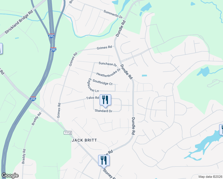 map of restaurants, bars, coffee shops, grocery stores, and more near 3524 Talus Road in Fayetteville