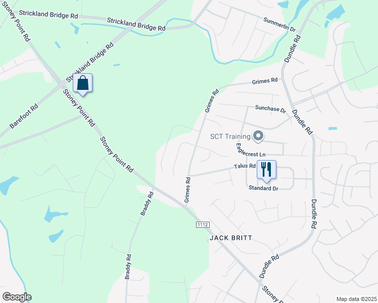 map of restaurants, bars, coffee shops, grocery stores, and more near 5546 Grimes Road in Fayetteville