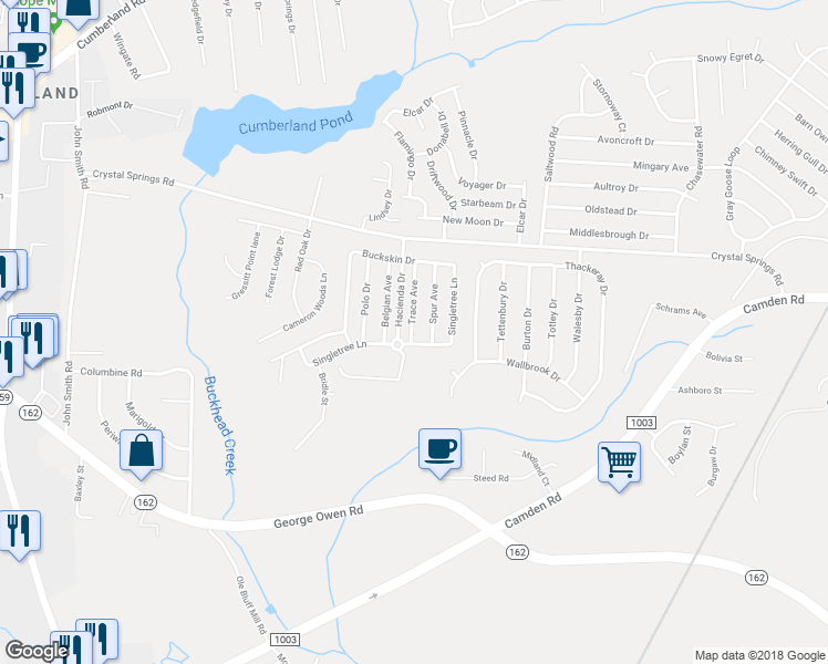 map of restaurants, bars, coffee shops, grocery stores, and more near 2943 Trace Avenue in Fayetteville