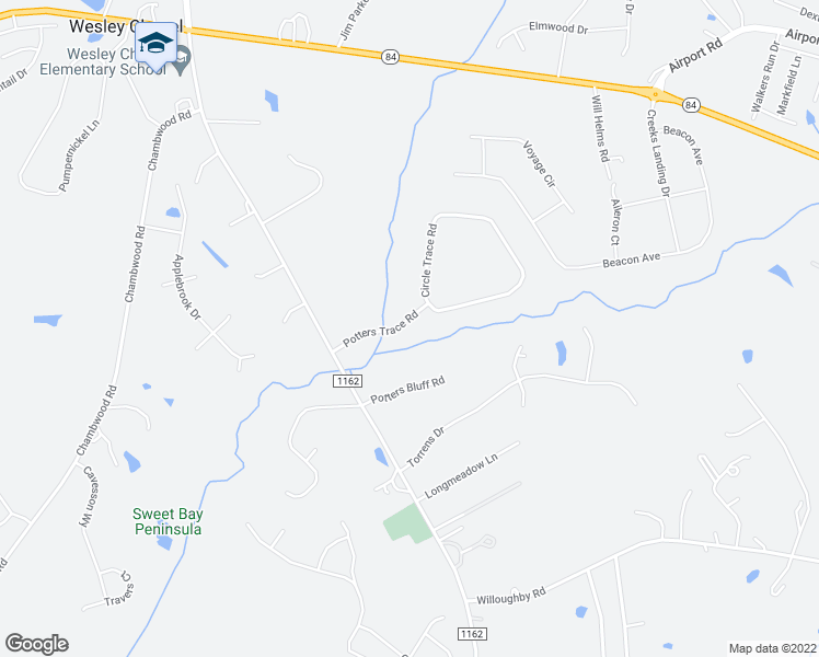 map of restaurants, bars, coffee shops, grocery stores, and more near 5807 Potters Trace Road in Monroe