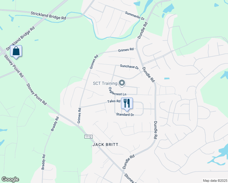 map of restaurants, bars, coffee shops, grocery stores, and more near 2943 Eaglecrest Lane in Fayetteville