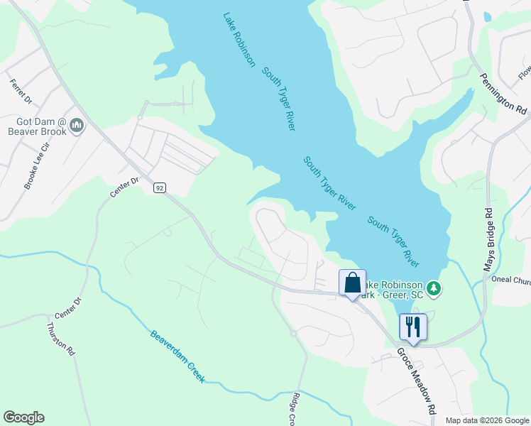 map of restaurants, bars, coffee shops, grocery stores, and more near Double Crest Drive in Taylors