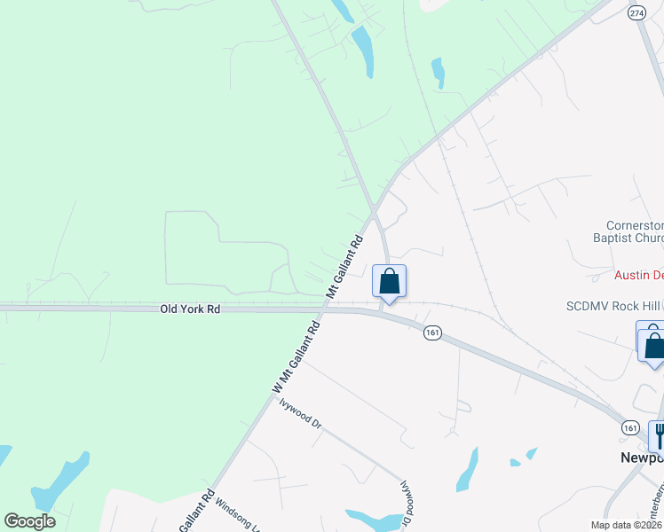 map of restaurants, bars, coffee shops, grocery stores, and more near 6170 Mount Gallant Road in York