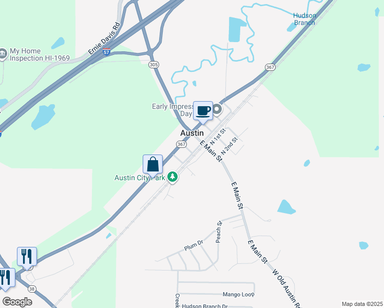 map of restaurants, bars, coffee shops, grocery stores, and more near 516 South Pool Street in Austin