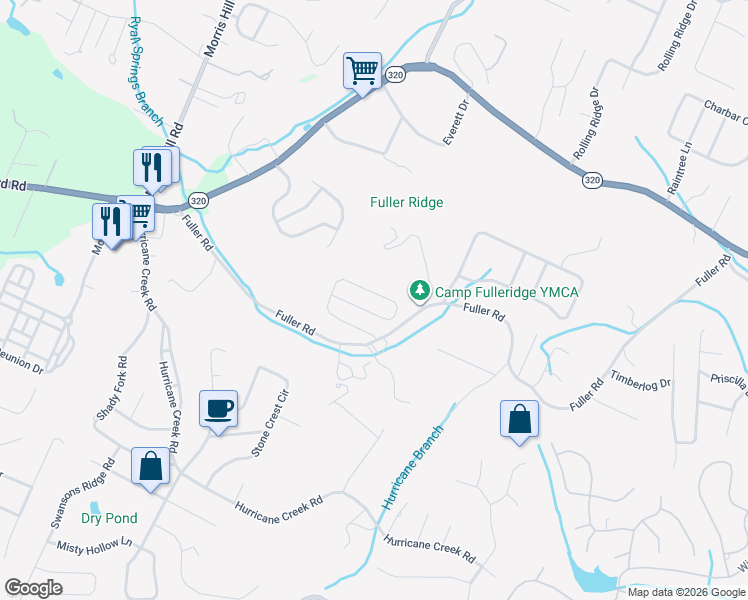 map of restaurants, bars, coffee shops, grocery stores, and more near 898 Fuller Glen Circle in Chattanooga