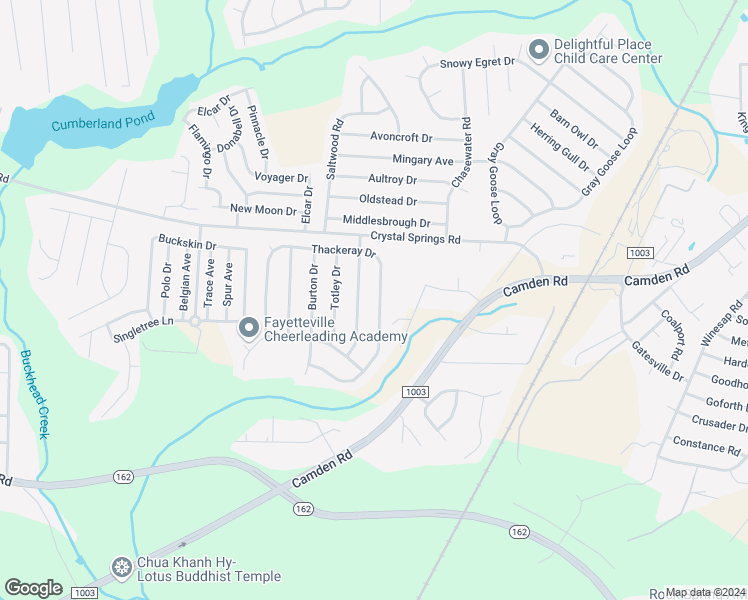 map of restaurants, bars, coffee shops, grocery stores, and more near 5217 Thackeray Drive in Fayetteville