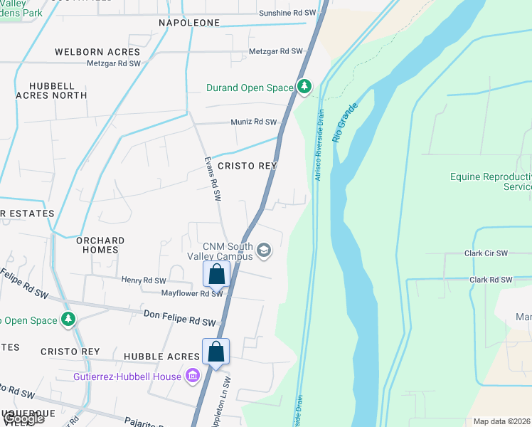 map of restaurants, bars, coffee shops, grocery stores, and more near 5616 Boulevard in South Valley