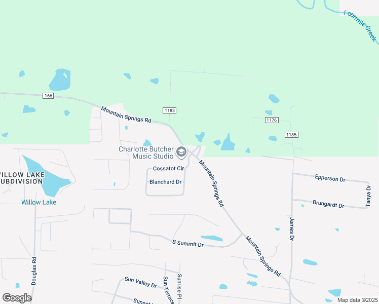 map of restaurants, bars, coffee shops, grocery stores, and more near 1277 County Road 166 in Cabot