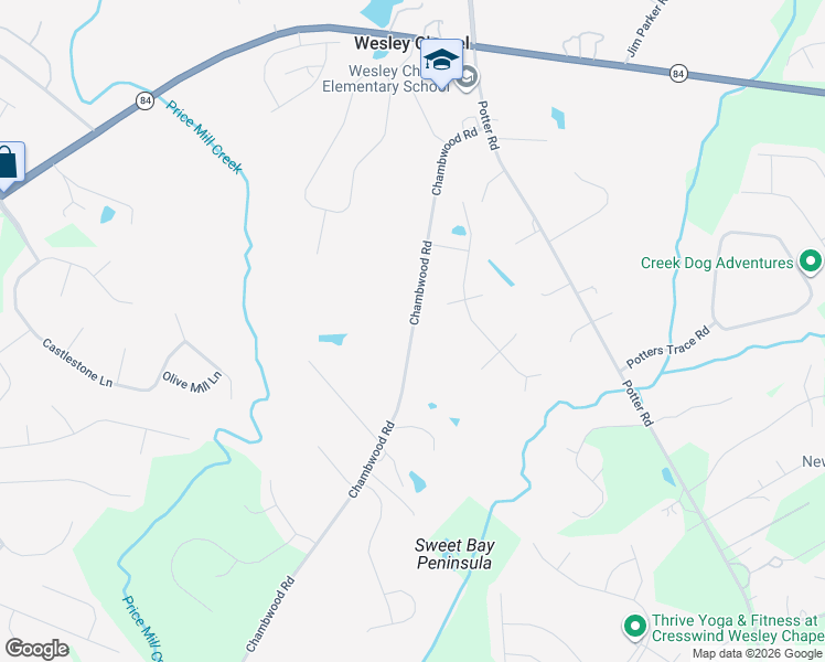map of restaurants, bars, coffee shops, grocery stores, and more near 817 Chambwood Road in Monroe