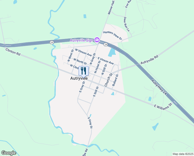 map of restaurants, bars, coffee shops, grocery stores, and more near 220 East Clinton Street in Autryville