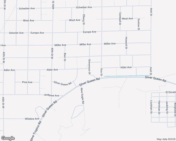 map of restaurants, bars, coffee shops, grocery stores, and more near 12220 Stevenson Street in Mojave