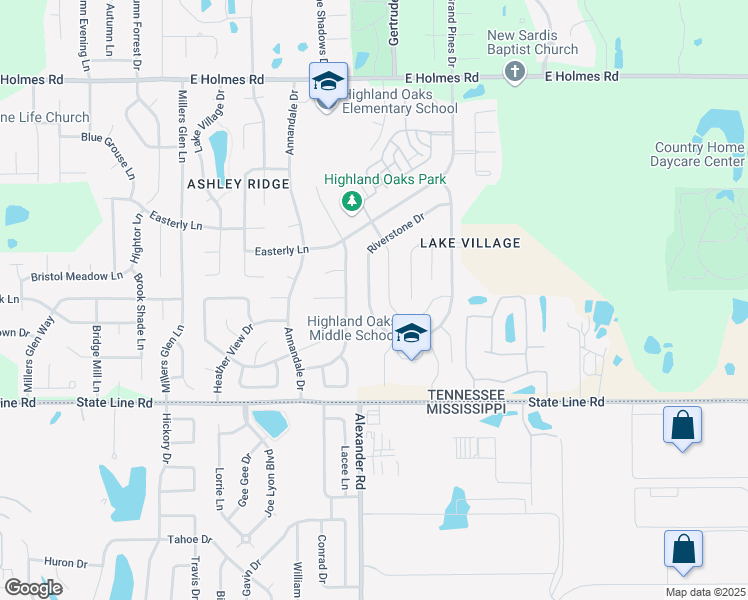 map of restaurants, bars, coffee shops, grocery stores, and more near 5524 Riverstone Drive in Memphis