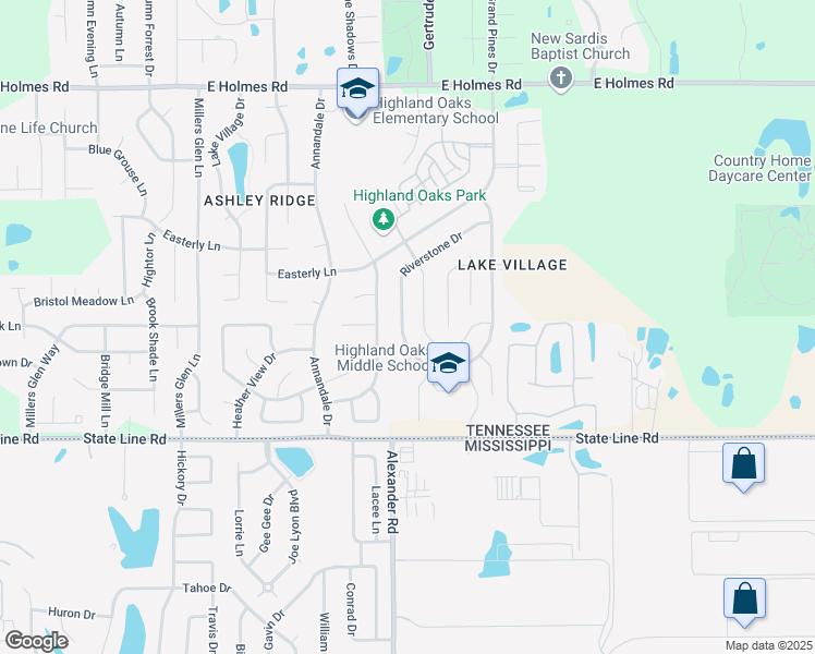 map of restaurants, bars, coffee shops, grocery stores, and more near 5520 Riverstone Drive in Memphis