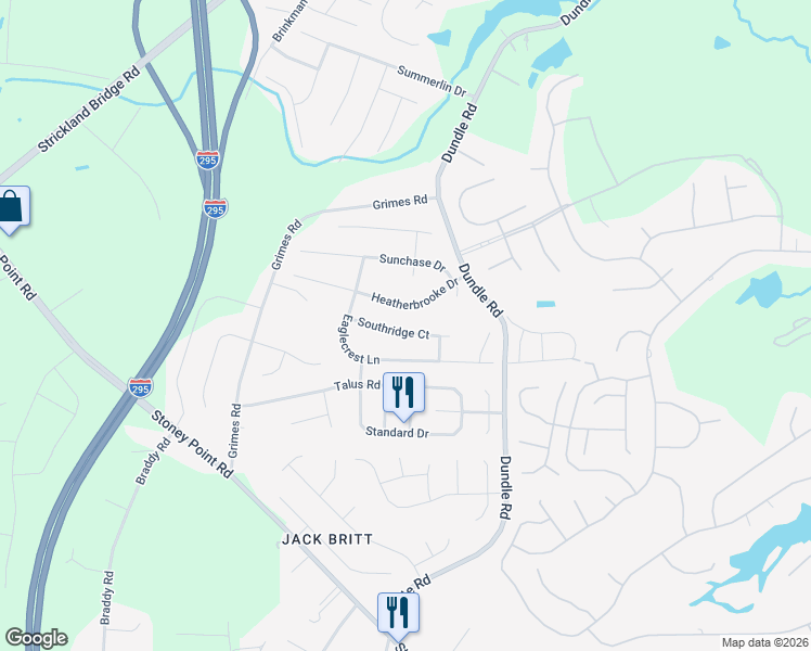 map of restaurants, bars, coffee shops, grocery stores, and more near 3029 Southridge Ct in Fayetteville