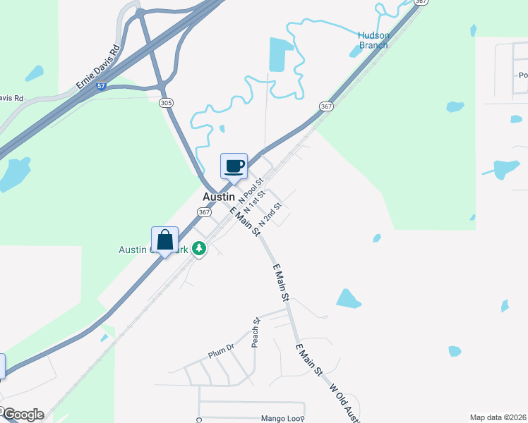 map of restaurants, bars, coffee shops, grocery stores, and more near 202 East Austin in Austin